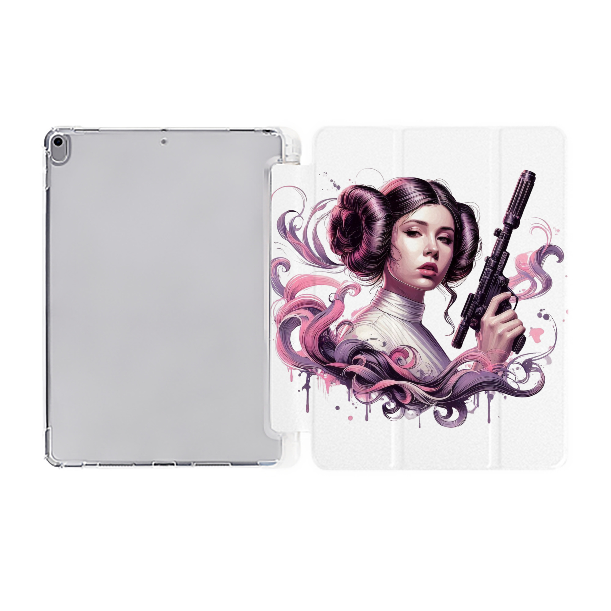 （画像用） スター・ウォーズ Star Wars IPad ケース ペン収納付き 三つ折りスタンド PUレザー×シリコン 対応機種9.5/10.5/10.9インチ